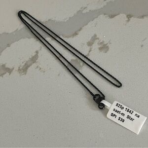 Black rhodium Sterling Silver 925 link chain  Necklace 18”